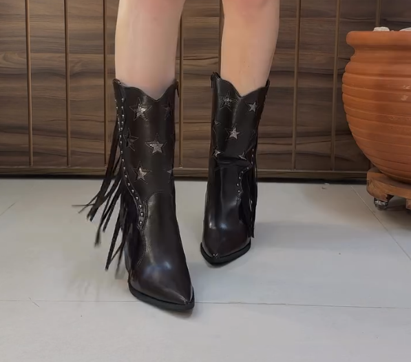 Western tassel women's boots