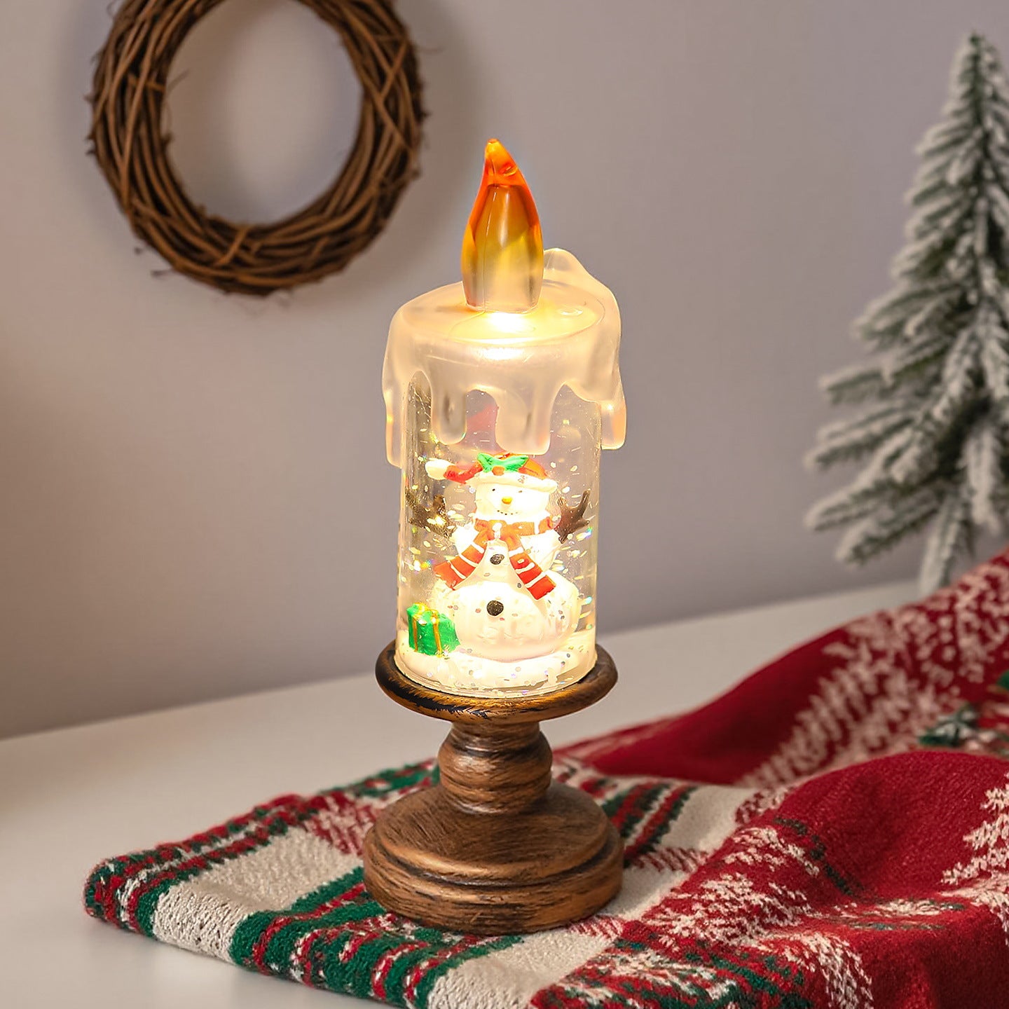 Christmas candle night light