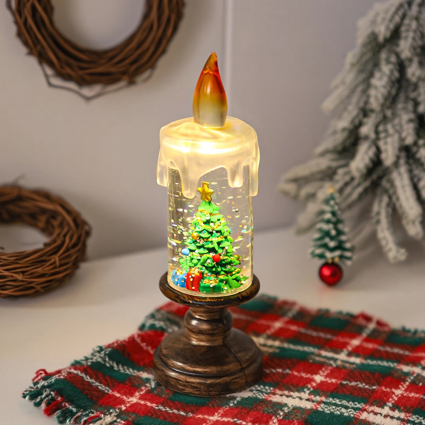 Christmas candle night light