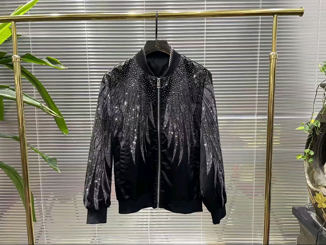 Rhinestone-embellished wing jacket