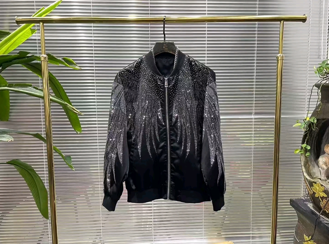 Rhinestone-embellished wing jacket