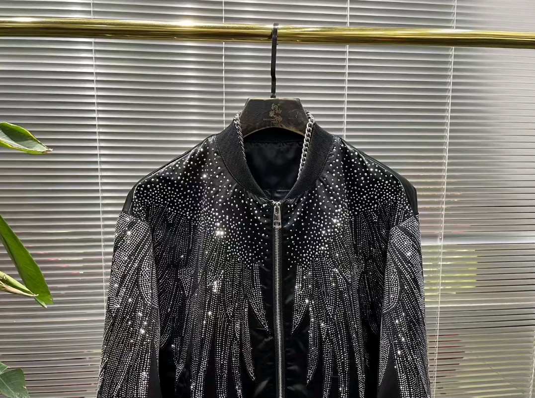 Rhinestone-embellished wing jacket