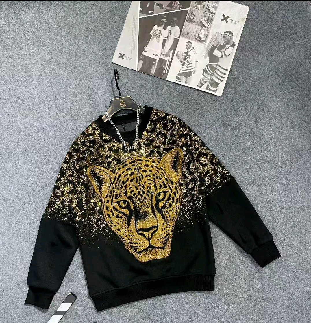 Rhinestone Leopard Top