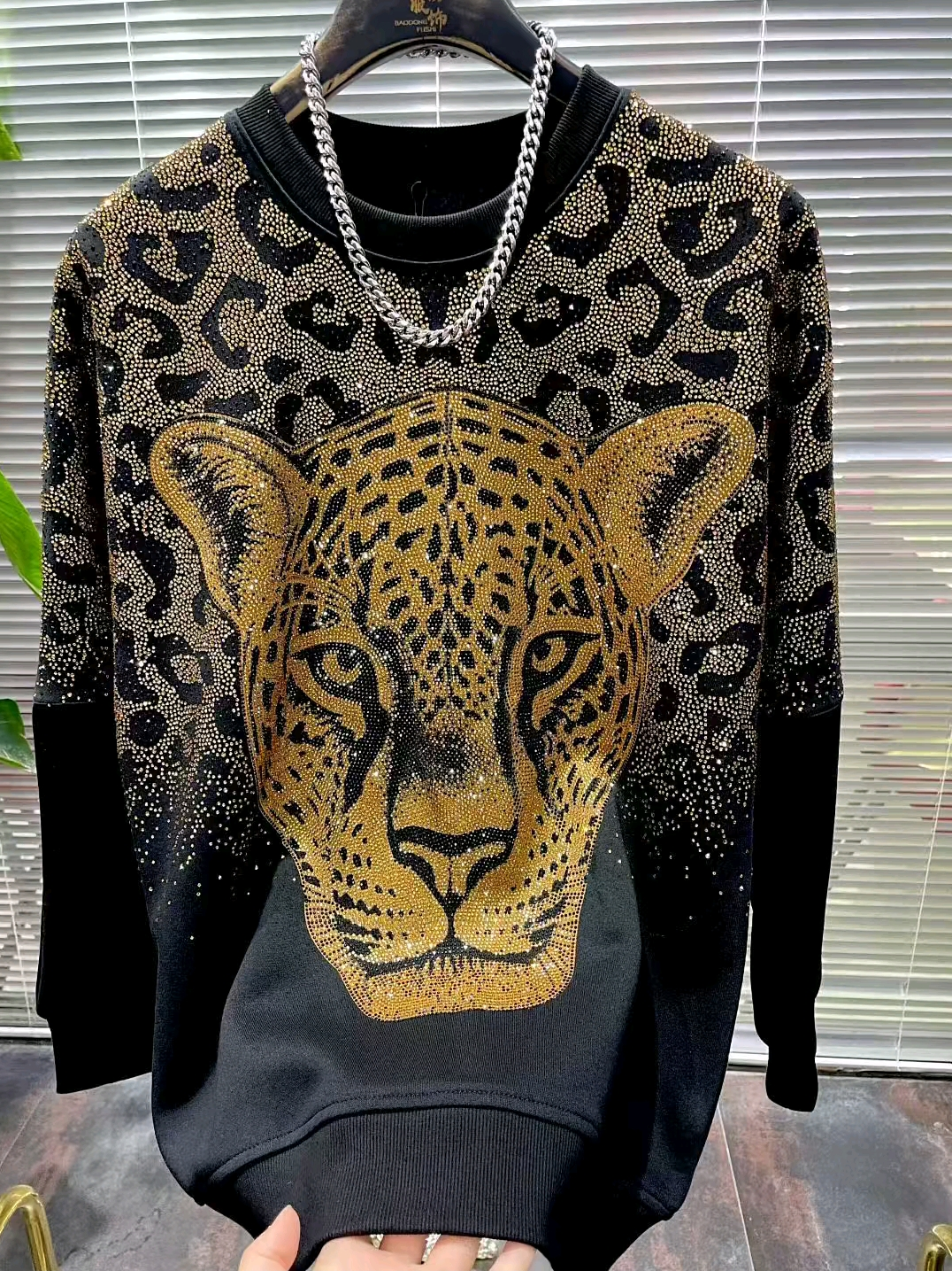 Rhinestone Leopard Top