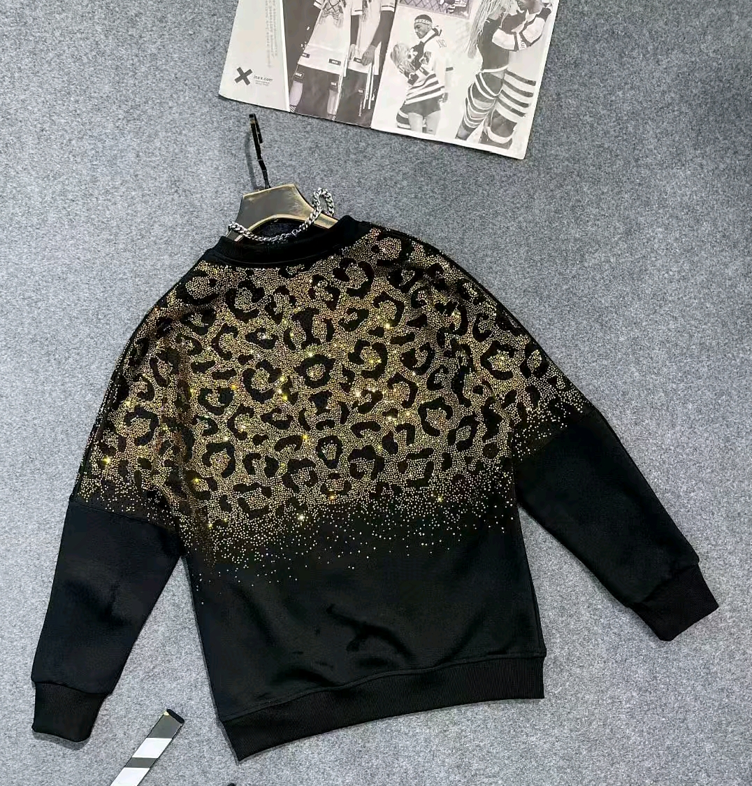 Rhinestone Leopard Top
