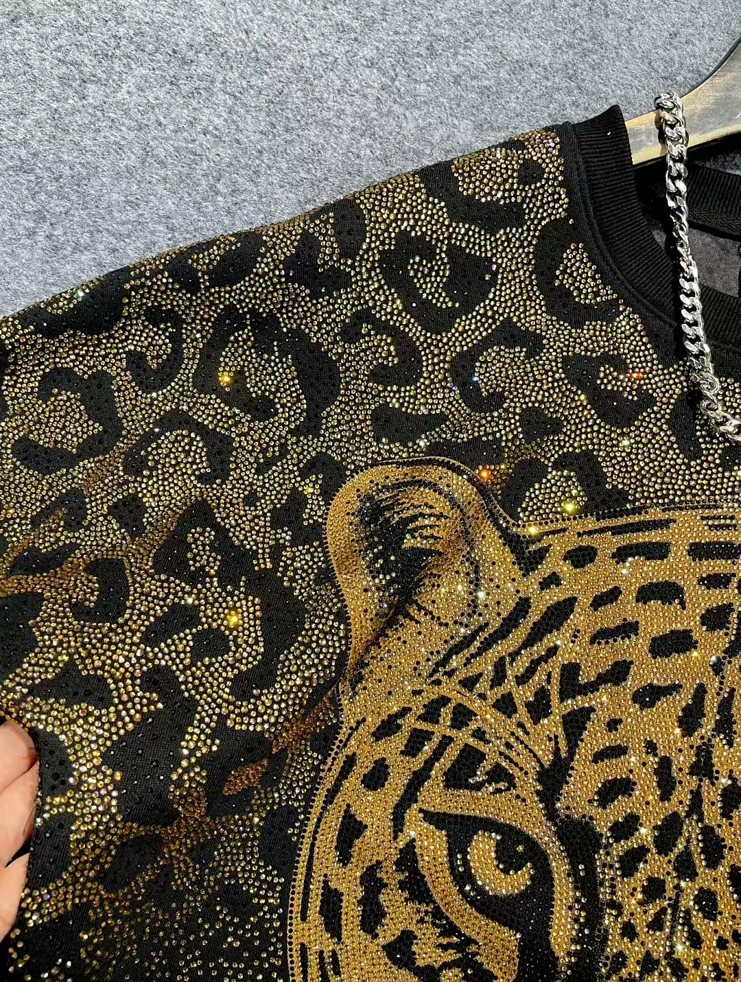 Rhinestone Leopard Top