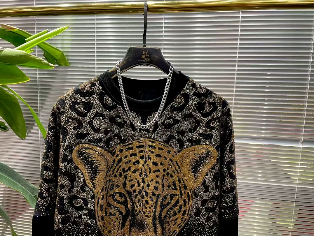 Rhinestone Leopard Top