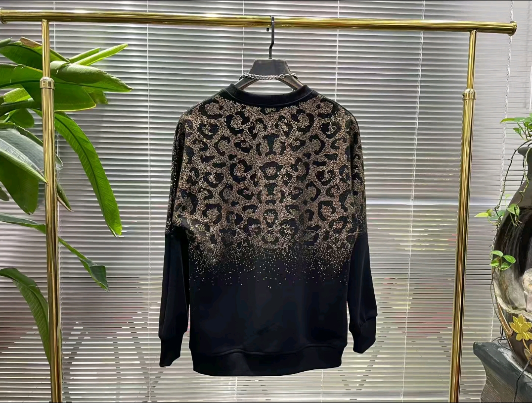 Rhinestone Leopard Top