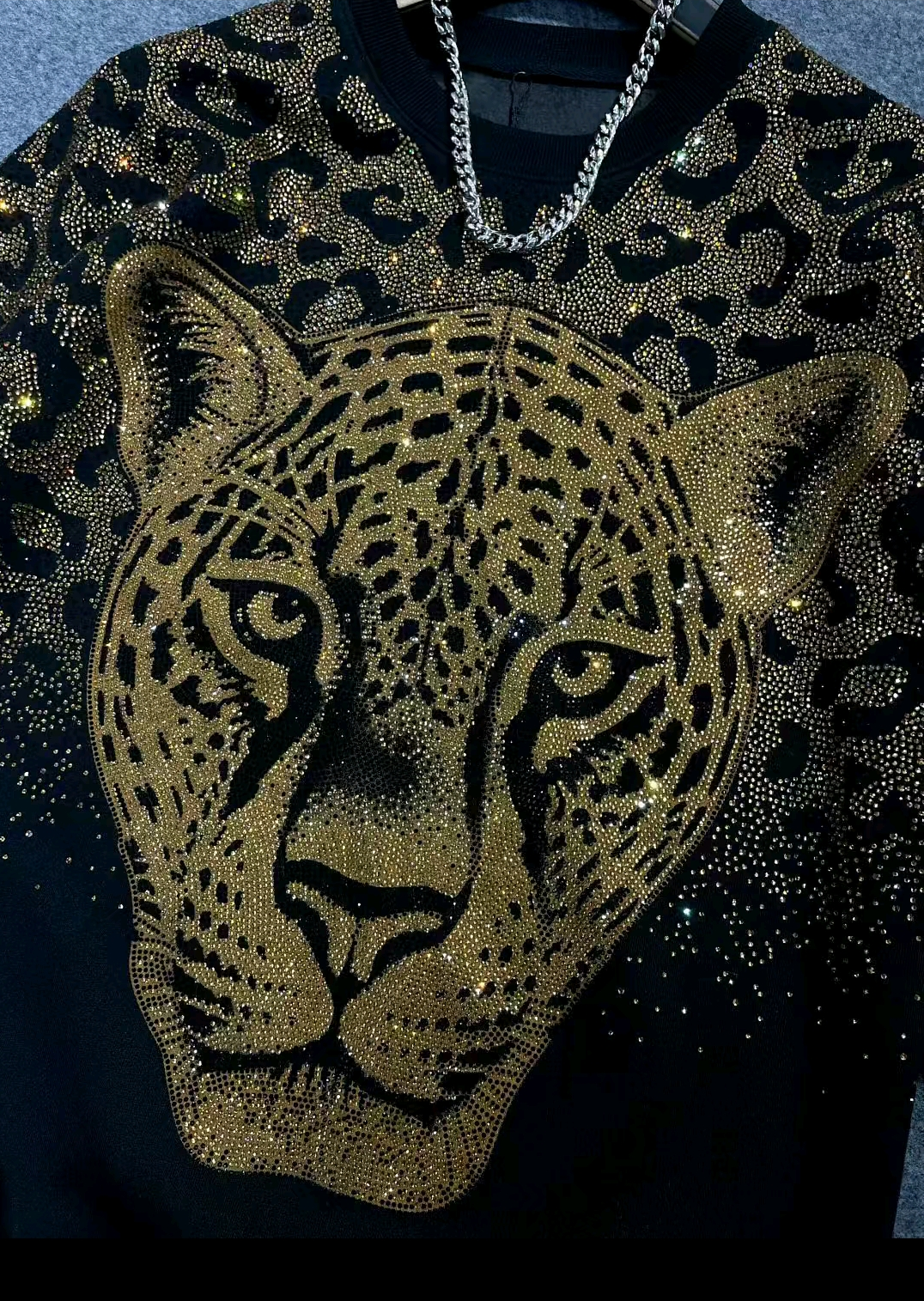 Rhinestone Leopard Top