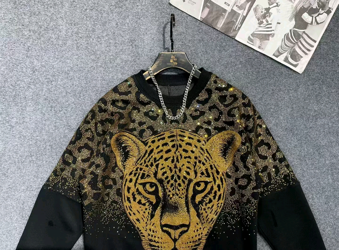 Rhinestone Leopard Top