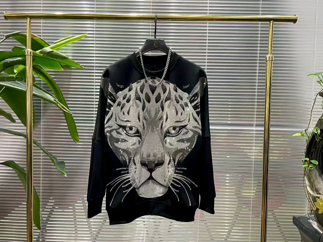 Rhinestone leopard head top and pants
