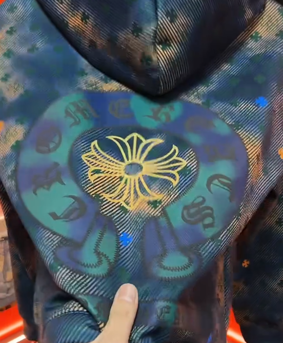 Fashionable patterned woven hoodie