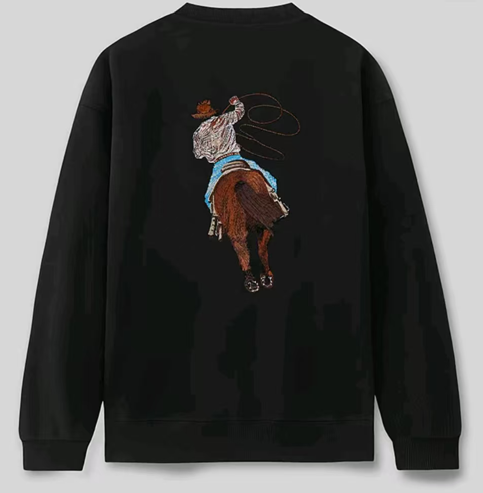 Embroidered Night Light Crew Neck Sweatshirt