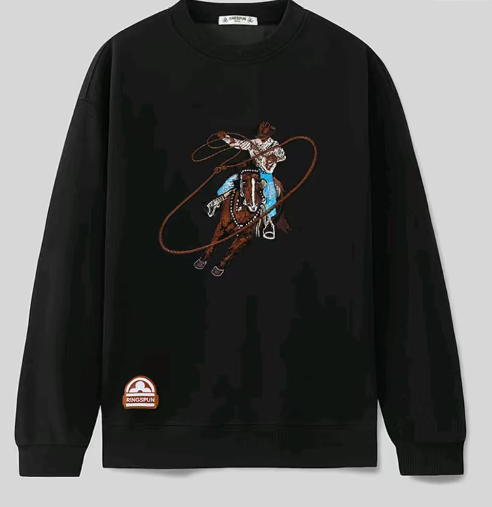 Embroidered Night Light Crew Neck Sweatshirt