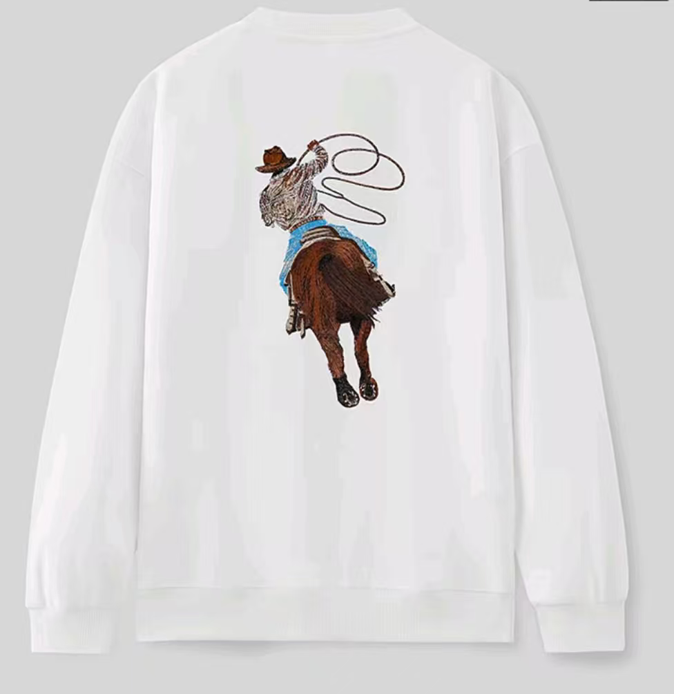 Embroidered Night Light Crew Neck Sweatshirt