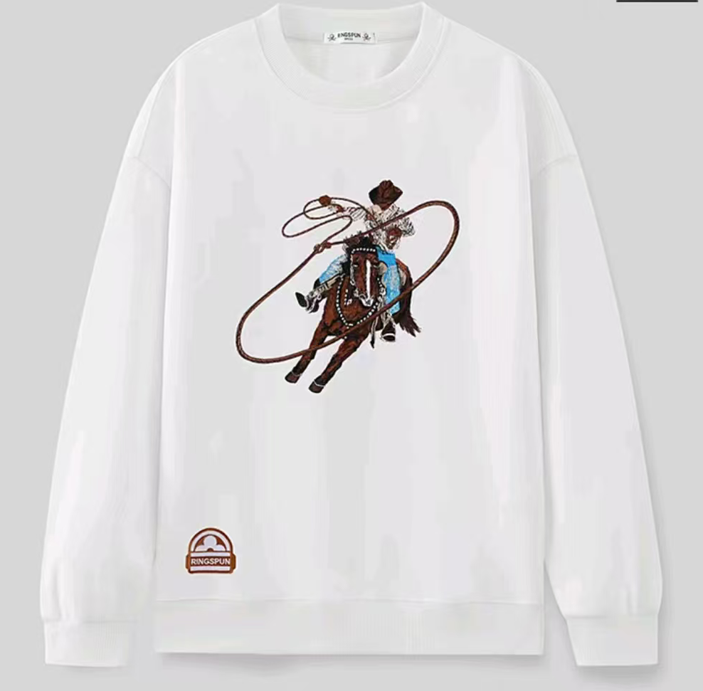 Embroidered Night Light Crew Neck Sweatshirt