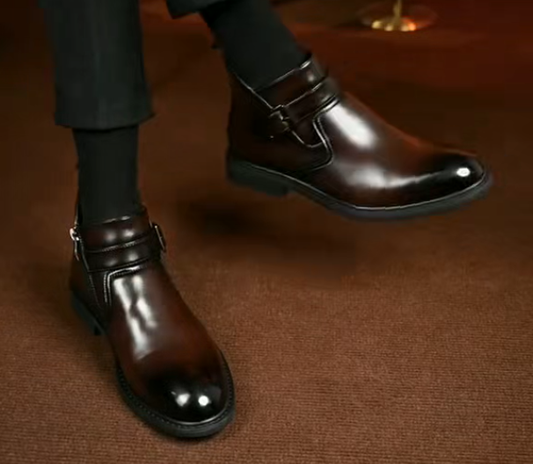 Business casual men's leather shoes