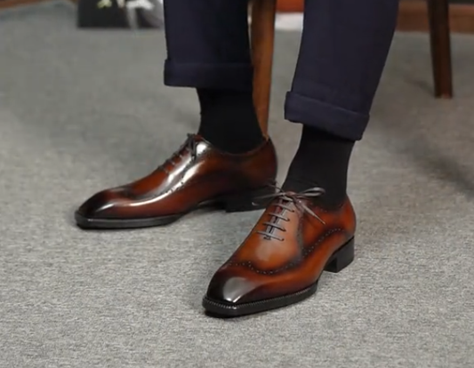 Men's pointed business casual leather shoes