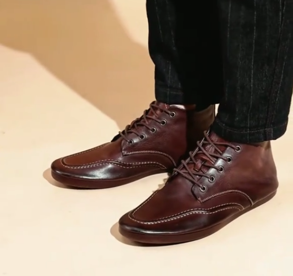 Men's retro hook-stitch casual leather shoes