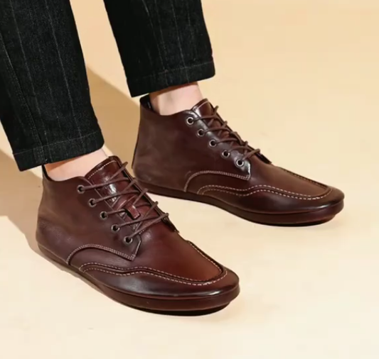 Men's retro hook-stitch casual leather shoes