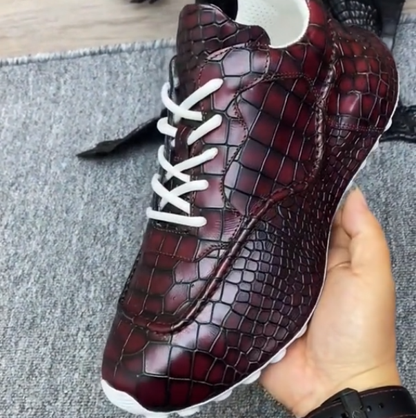 Men's crocodile leather sneakers