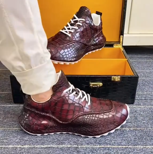 Men's crocodile leather sneakers