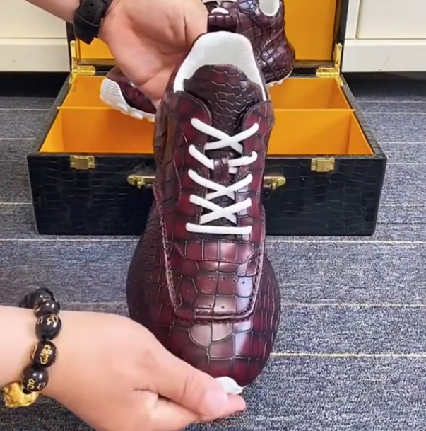 Men's crocodile leather sneakers
