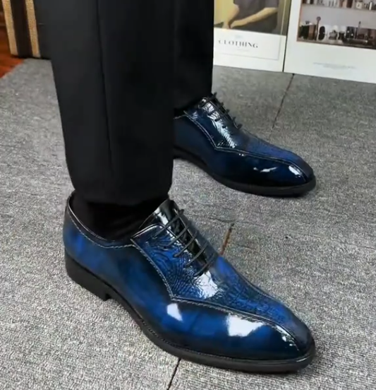 Men's Flowing Color Casual Leather Shoes
