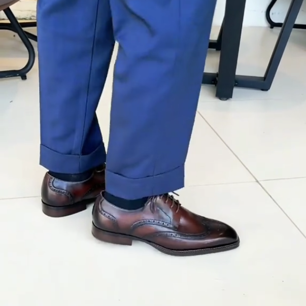 Men's pointed toe casual Oxford shoes