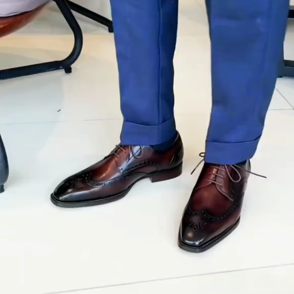 Men's pointed toe casual Oxford shoes