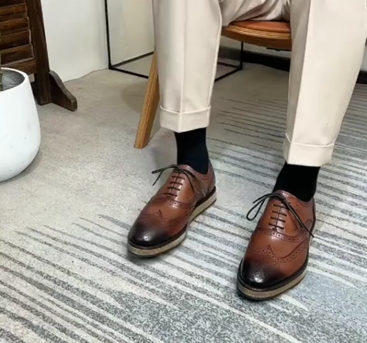 Men's flat business Oxford shoes