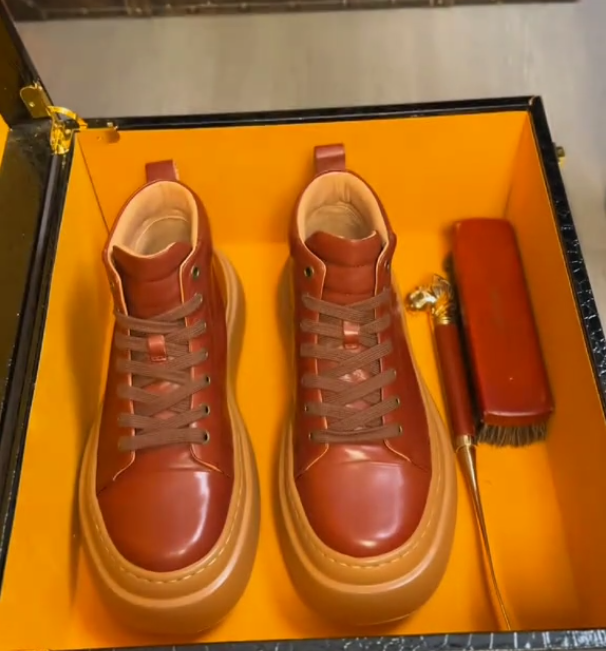 Men's soft-soled thick-soled leather shoes