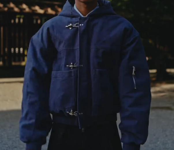 Three-button zip-up jacket