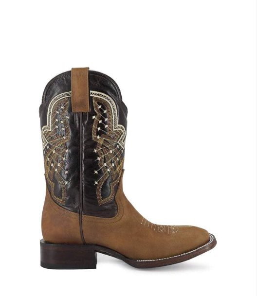 Men's block heel cowboy boots