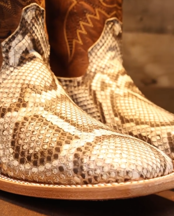 Python print matte square-toe boots