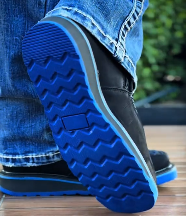 Dual-density platform men's cowboy boots