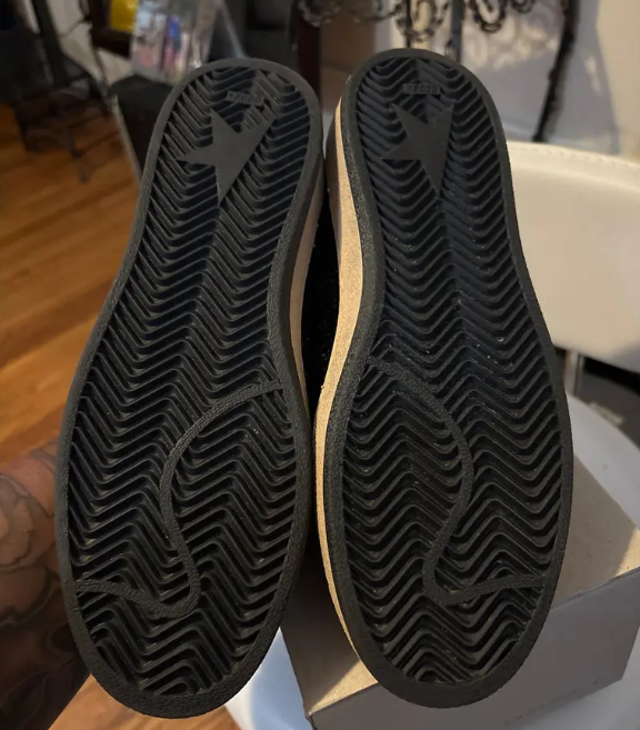 Italian Shiny Black Star Sneakers