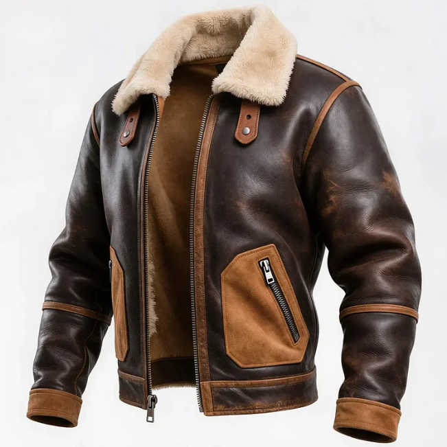 Men's Vintage Brown Leather Jacket
