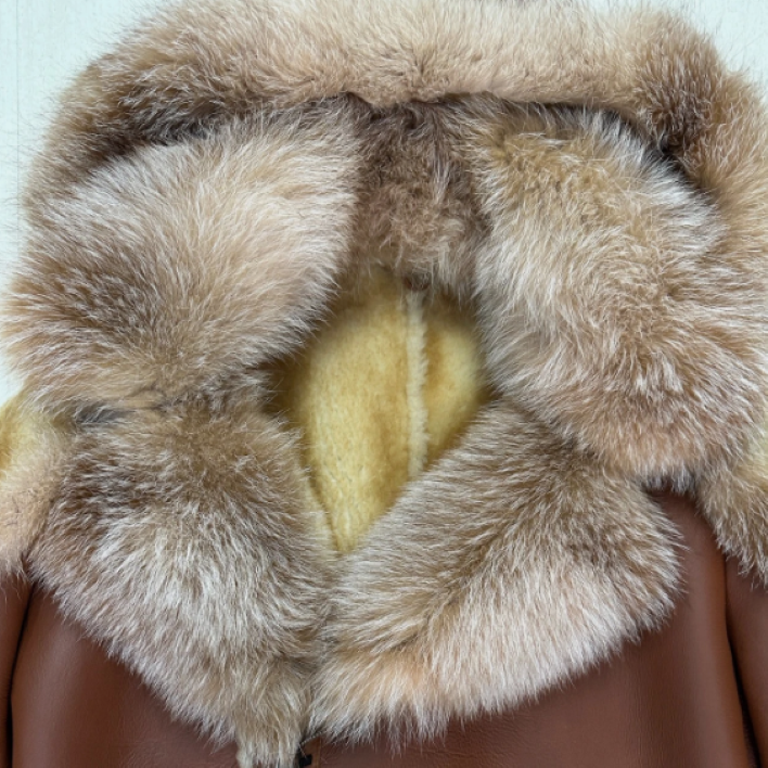 Luxury cashmere men's leather jacket