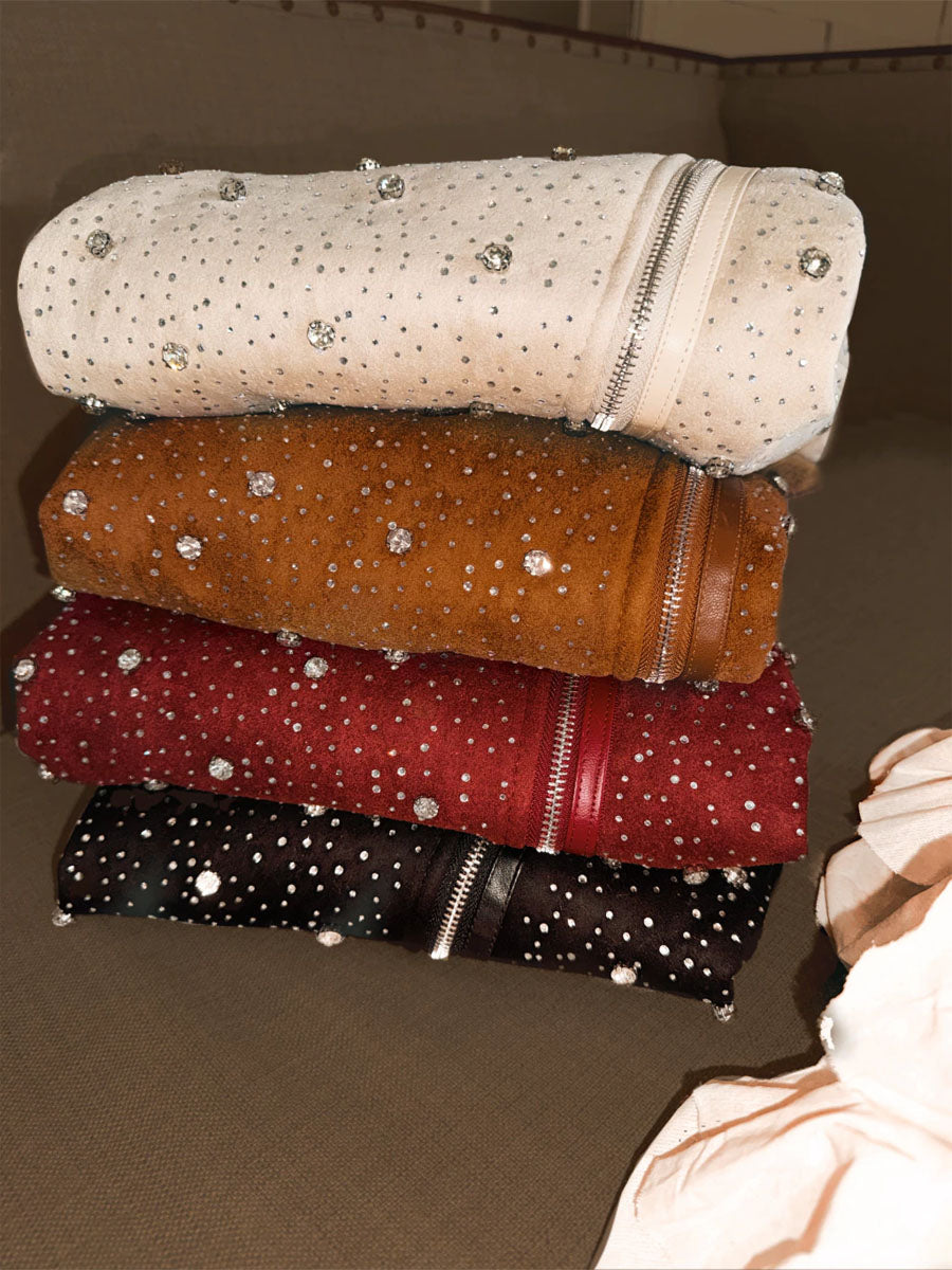 Rhinestone Sparkle Faux Fur Vest Coat