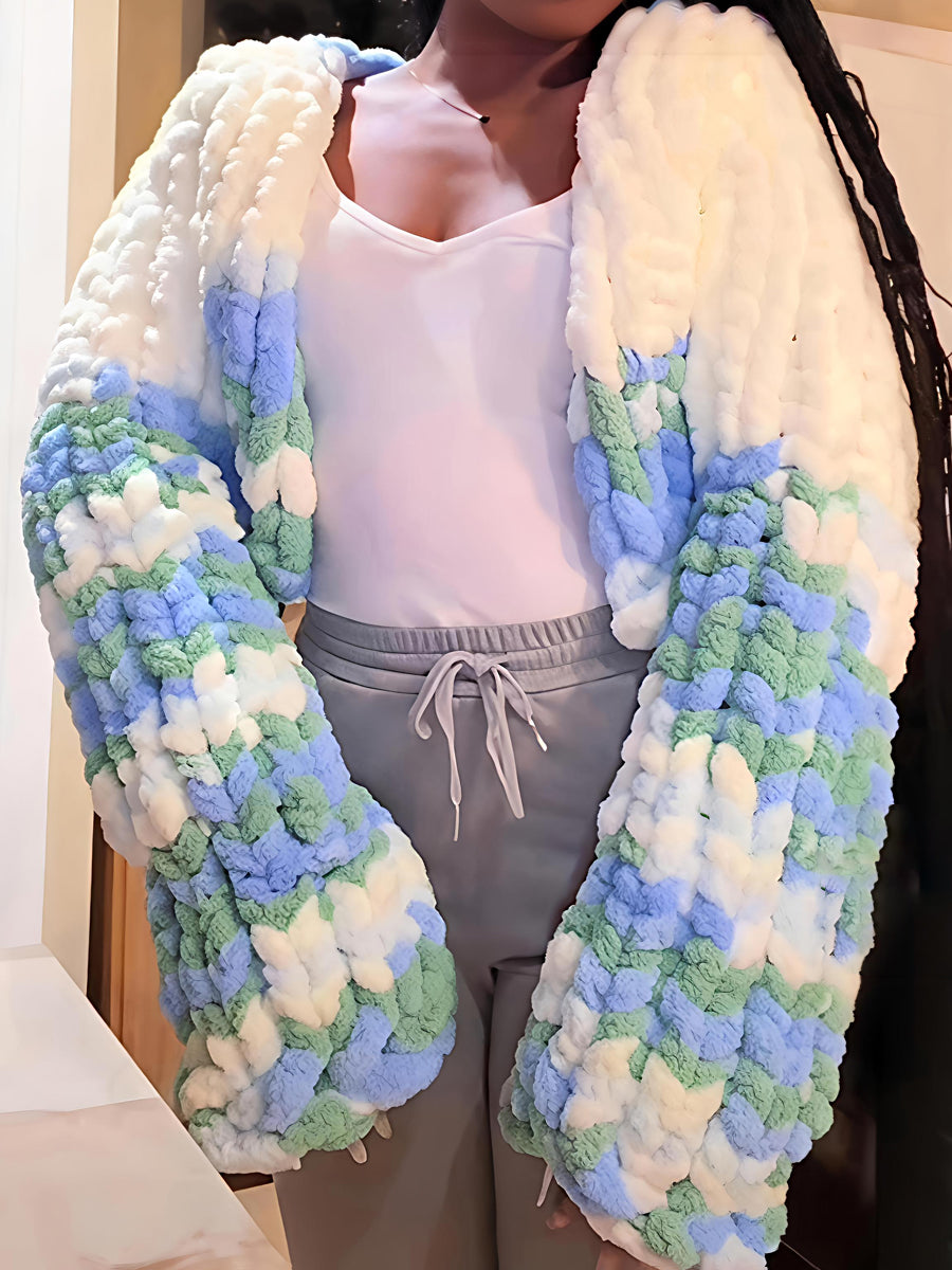 Knitted Cropped Cardigan (No Hood)