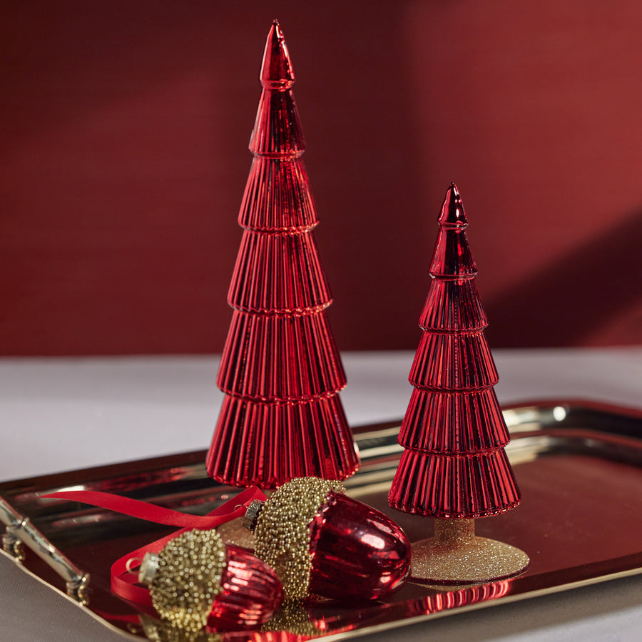 Christmas Alpine Glass Tree on Gold Glitter Base