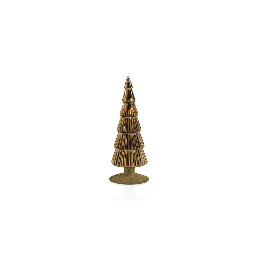 Christmas Alpine Glass Tree on Gold Glitter Base