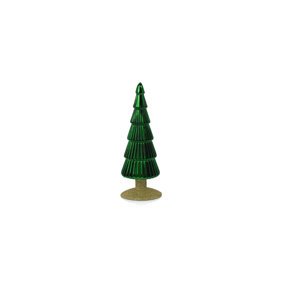 Christmas Alpine Glass Tree on Gold Glitter Base