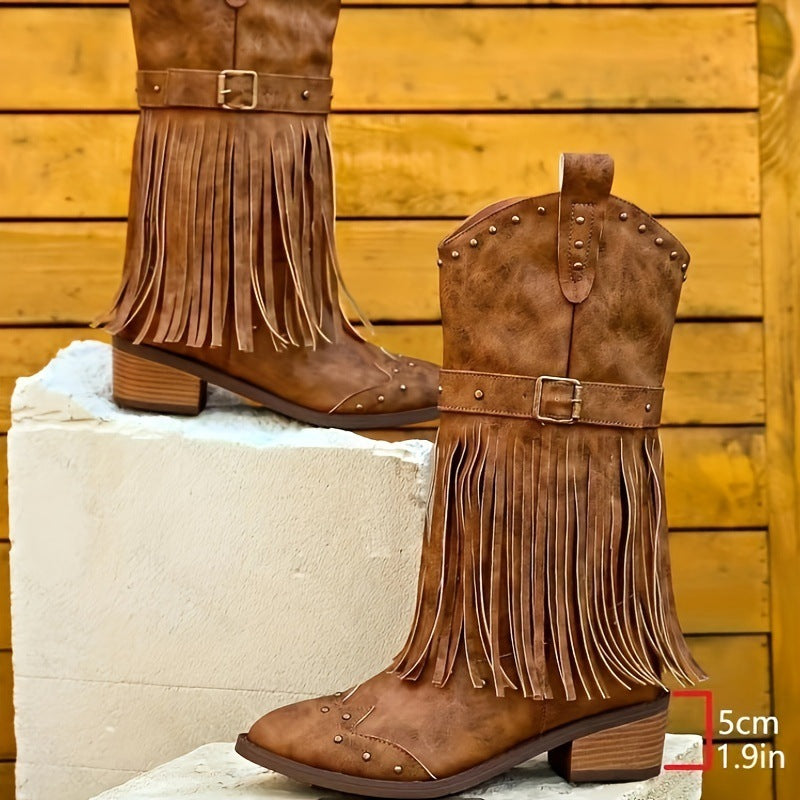 Vintage women's western mid-calf boots