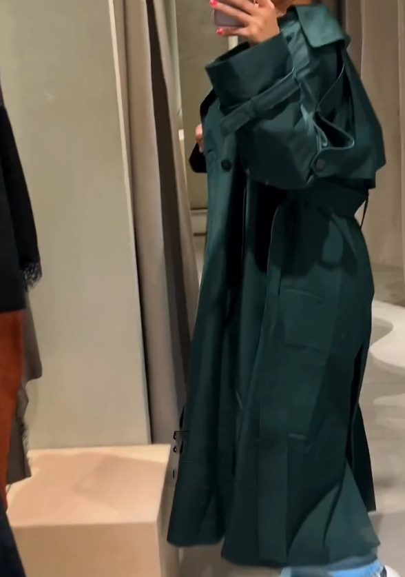 Classic dark green trench coat