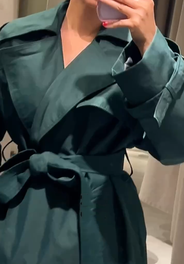 Classic dark green trench coat