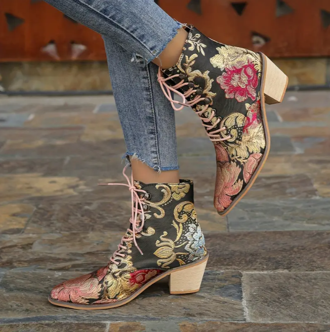 Women's Vintage Flower Boots