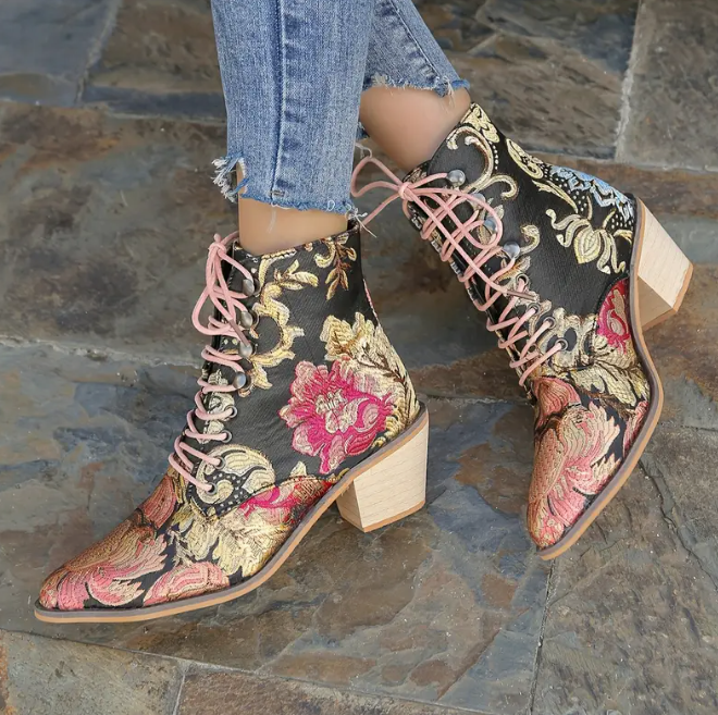 Women's Vintage Flower Boots