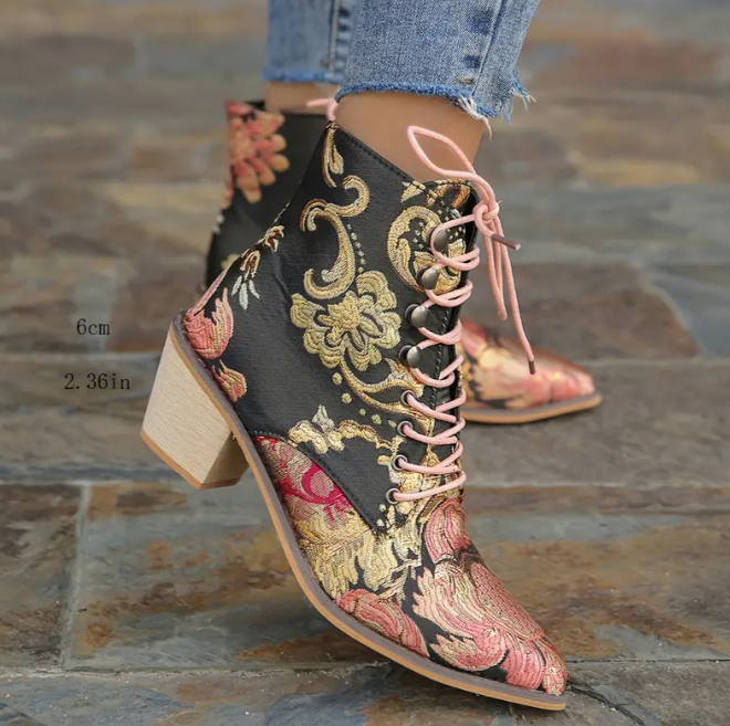 Women's Vintage Flower Boots